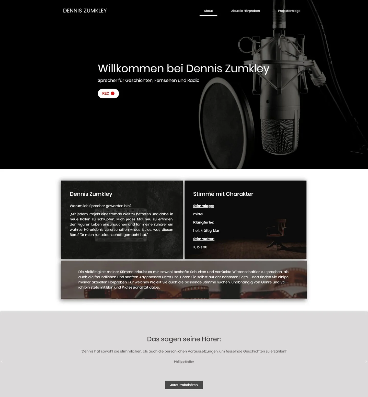 Echter Website-Screenshot: Dennis Zumkley