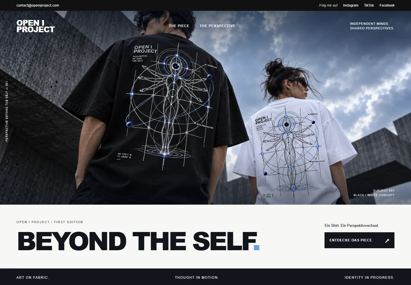 Echter Website-Screenshot: Open I Project